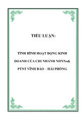 Tình hình hoạt động kinh doanh của chi nhánh Ngân hàng nông nghiệp & Phát triển nông thôn Vĩnh Bảo – Hải Phòng