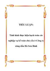 Tình hình thực hiện hạch toán các nghiệp vụ kế toán chủ yếu ở Công ty xăng dầu Hà Sơn Bình