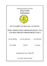 Tính “thống nhất trong đa dạng” của văn hóa truyền thống Đông Nam Á