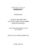 Ứng dụng công thức Viete vào giải toán thuộc chương trình trung học phổ thông