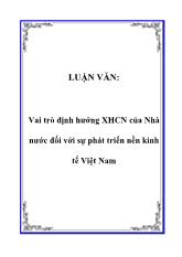 Vai trò định hướng Xã hội chủ nghĩa của Nhà nước đối với sự phát triển nền kinh tế Việt Nam