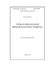 Vấn đề an ninh con người trong pháp luật quốc tế hiện đại