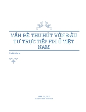Vấn đề thu hút vốn đầu tư trực tiếp FDI ở Việt Nam