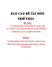 Vận dụng những chuẩn mực đạo đức trong tư tưởng Hồ Chí Minh để xây dựng đạo đức lối sống cho sinh viên hiện nay