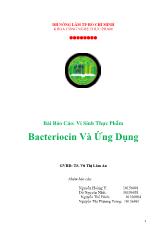 Vi sinh thực phẩm - Bacteriocin và ứng dụng