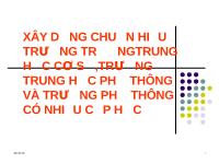 Xây dựng chuẩn hiệu trưởng trường trung học cơ sở, trường trung học phổ thông và trường phổ thông có nhiều cấp học
