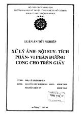 Xử lý ảnh- Nội suy-tích phân - vi phân đường cong cho trên giấy