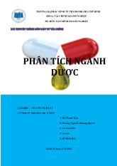 Bài thuyết trình môn đầu tư tài chính Phân tích ngành dược