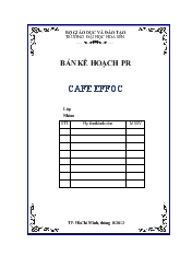 Bản kế hoạch PR Cafe Effoc