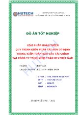 Báo cáo Giải pháp hoàn thiện quy trình kiểm toán tài chính tại công ty trách nhiệm hữu hạn kiểm toán DFK Việt Nam