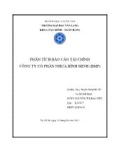 Báo cáo Phân tích tài chính công ty cổ phần nhựa bình minh (BMP)
