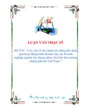 Các yếu tố tài chính tác động đến hiệu quả hoạt động kinh doanh của các Doanh nghiệp ngành xây dựng niêm yết trên thị trường chứng khoán Việt Nam