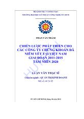 Chiến lược phát triển cho các công ty chứng khoán đã niêm yết tại Việt Nam giai đoạn 2011-2015 tầm nhìn 2020