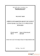 Chính sách marketting dịch vụ du lịch lữ hành nội địa tại công ty cổ phần Petec Bình Định