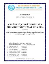 Công ty trách nhiệm hữu hạn sản xuất kinh doanh tổng hợp Đông Á với chiến lược xuất khẩu sang thị trường Nhật Bản