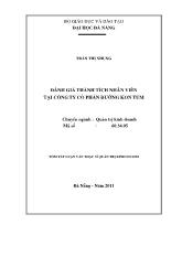 Đánh giá thành tích nhân viên tại công ty cổ phần đường Kon Tum