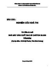 Đầu tư mới nhà máy sản xuất bao bì carton 30.000 tấn/năm