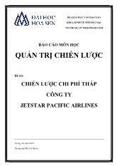 Đề tài Chiến lược chi phí thấp công ty Jetstar Pacific Airlines