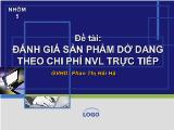 Đề tài Đánh giá sản phẩm dở dang theo chi phí nguyên vật liệu trực tiếp