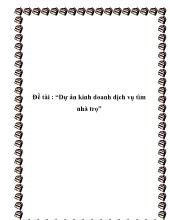 Đề tài Dự án kinh doanh dịch vụ tìm nhà trọ