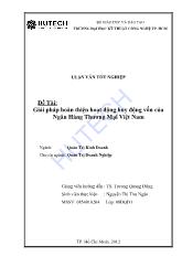 Đề tài Giải pháp hoàn thiện hoạt động huy động vốn của Ngân Hàng Thương Mại Việt Nam