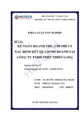 Đề tài Kế toán doanh thu, chi phí và xác định kết quả kinh doanh tại công ty TNHH Thép Thiên Long