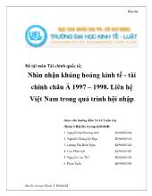 Đề tài Nhìn nhận khủng hoảng kinh tế - Tài chính châu Á 1997 – 1998. Liên hệ Việt Nam trong quá trình hội nhập