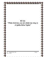 Đề tài Phân tích tài chính tại công ty cổ phần Kềm Nghĩa