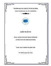 Đề tài Quản trị rủi ro trong Franchise ( đứng dưới góc nhìn người bán)