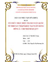 Đề tài Tổ chức thực hiện thanh toán quốc tế theo L/C nhập khẩu tại ngân hàng Đông Á - Chi nhánh quận 9