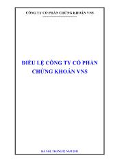 Điều lệ công ty cổ phần chứng khoán VNS