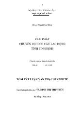 Giải pháp chuyển dịch cơ cấu lao động tỉnh Bình Định