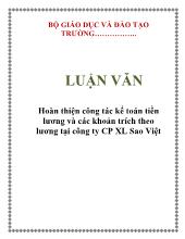 Hoàn thiện công tác kế toán tiền lương và các khoản trích theo lương tại công ty Cổ phần xây lắp Sao Việt