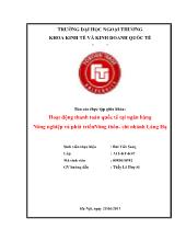 Hoạt động thanh toán quốc tế tại ngân hàng Nông nghiệp và phát triển Nông thôn- Chi nhánh Láng Hạ