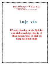 Kế toán tiêu thụ và xác định kết quả kinh doanh tại công ty cổ phần thương mại và dịch vụ hàng hải Bình Minh