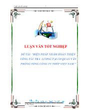 Luận văn Biện pháp nhằm hoàn thiện công tác trả lương tại cơ quan văn phòng tổng công ty thép Việt Nam