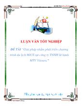 Luận văn Giải pháp nhằm phát triển chương trình du lịch MICE tại công ty TNHH lữ hành một thành viên Vitours