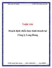 Luận văn Hoạch định chiến lược kinh doanh tại Công ty Long Hưng