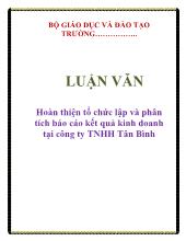 Luận văn Hoàn thiện tổ chức lập và phân tích kết quả kinh doanh tại công ty TNHH Tân Bình