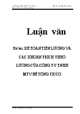 Luận văn Kế toán tiền lương và các khoản trích theo lương của công ty trách nhiệm hữu hạn một thành viên bê tông Ticco