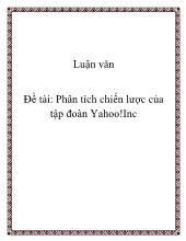 Luận văn Phân tích chiến lược của tập đoàn Yahoo!Inc