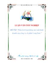 Luận văn Phân tích hoạt động sản xuất kinh doanh của công ty cổ phần Long Sơn