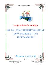 Luận văn Phân tích kết quả hoạt động marketing của Techcombank
