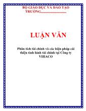 Luận văn Phân tích tài chính và các biện pháp cải thiện tình hình tài chính tại Công ty VIHACO