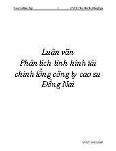 Luận văn Phân tích tình hình tài chính tổng công ty cao su Đồng Nai