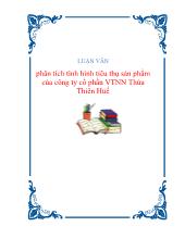 Luận văn Phân tích tình hình tiêu thụ sản phẩm của công ty cổ phần vật tư nông nghiệp Thừa Thiên Huế