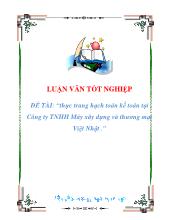 Luận văn Thực trang hạch toán kế toán tại Công ty TNHH Máy xây dựng và thương mại Việt Nhật