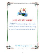 Luận văn Thực trạng hiệu quả kinh doanh lưu trú tại khách sạn Bình Minh thuộc công ty trách nhiệm hữu hạn một thành viên thiết bị đo điện