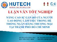 Nâng cao sự gắn bó của người lao động làm việc trong hệ thống ngân hàng thương mại tại thành phố Hồ Chí Minh