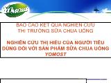 Nghiên cứu thị hiếu của người tiêu dùng đối với sản phẩm sữa chua uống Yomost
